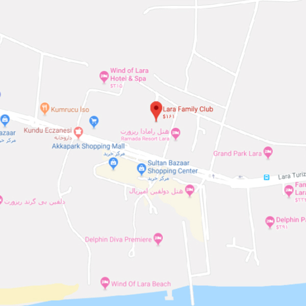 نقشه هتل لارا فامیلی کلاب آنتالیا