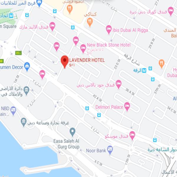 نقشه هتل لاوندر دبی
