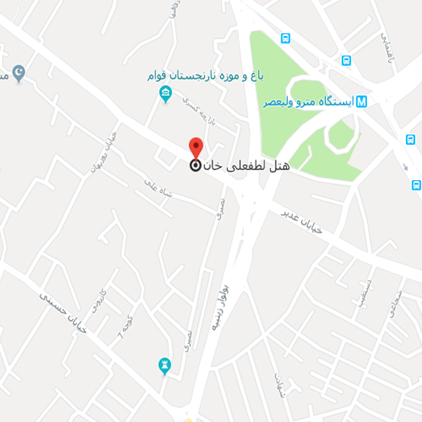 تصویر نقشه هتل لطفعلی خان (شایان سابق) شیراز