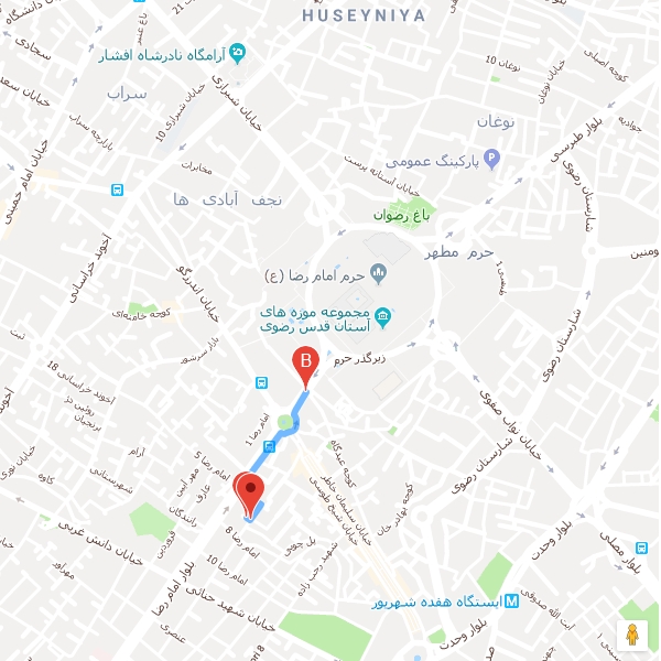 تصویر نقشه هتل آپارتمان مهستان مشهد