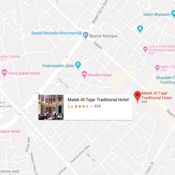 تصویر نقشه هتل آنتیک ملک التجار یزد