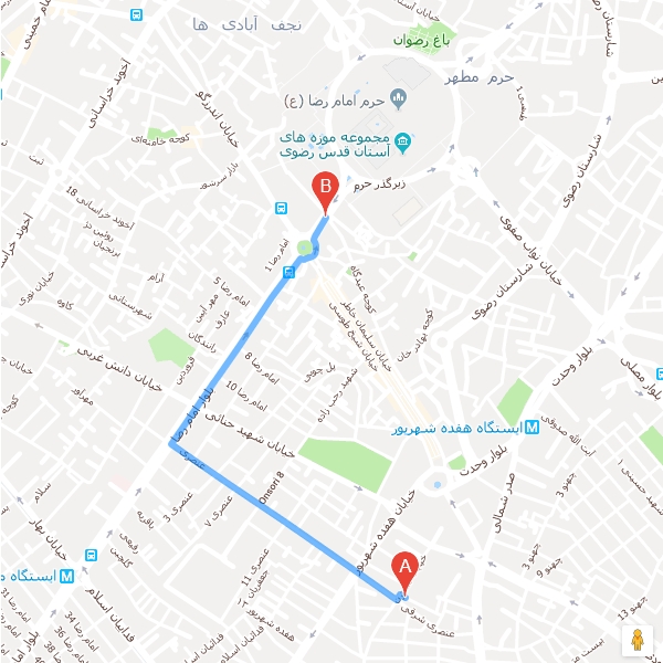 تصویر نقشه هتل آپارتمان آلما مشهد