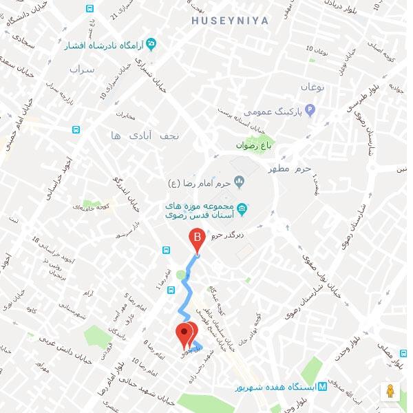 تصویر نقشه هتل انقلاب مشهد