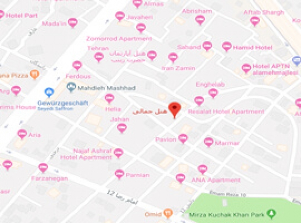 تصویر نقشه هتل آپارتمان جمالی مشهد