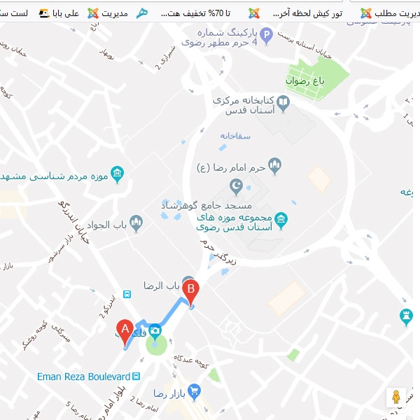 تصویر نقشه هتل خراسان مشهد