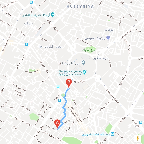 تصویر نقشه هتل آپارتمان مینا مشهد