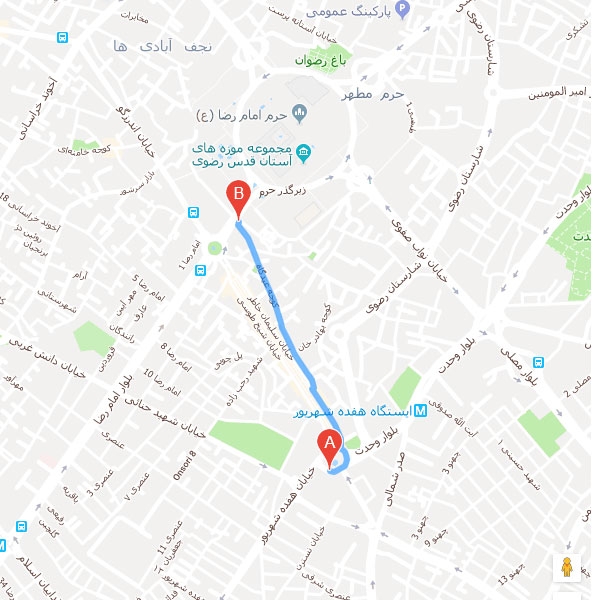 تصویر نقشه هتل سفیران مشهد