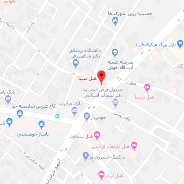 نقشه هتل سینا مشهد