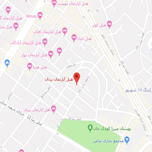 تصویر نقشه هتل آپارتمان یزدان مشهد