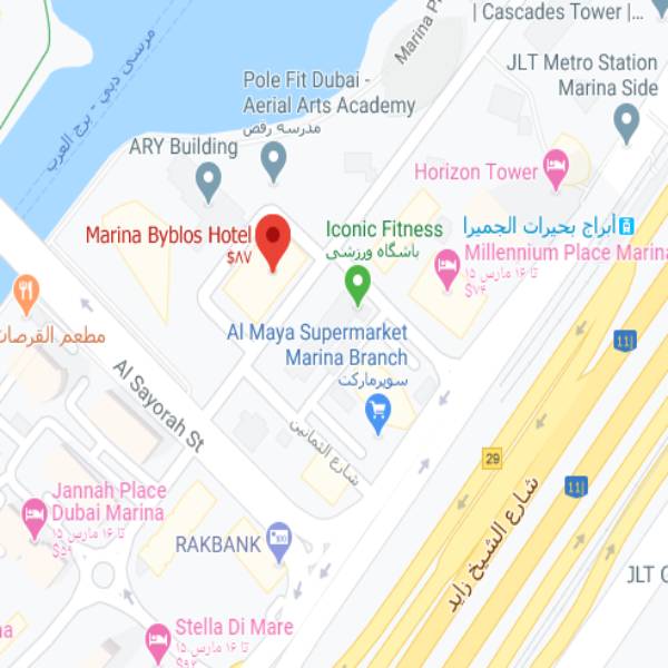 نقشه هتل مارینا بیبلوس دبی