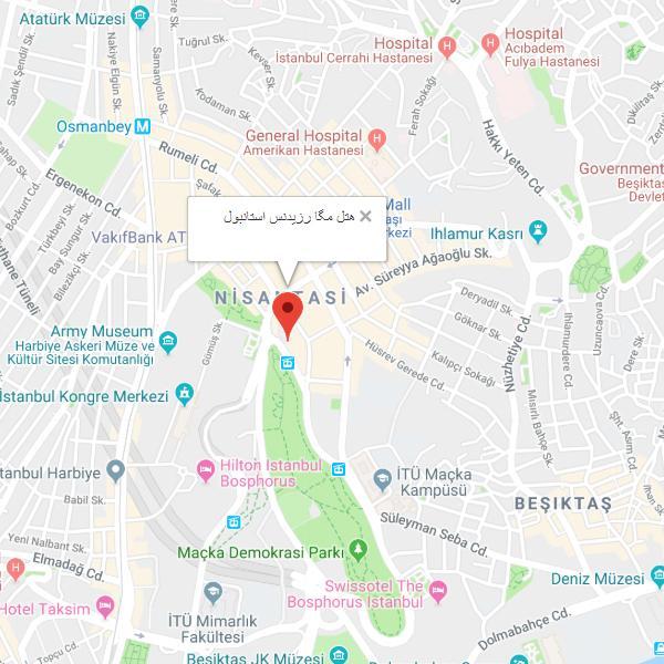 نقشه هتل مگا رزیدنس استانبول