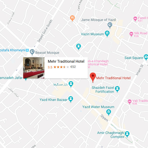 تصویر نقشه هتل سنتی مهر یزد