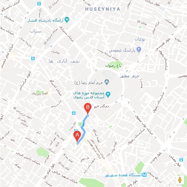 نقشه هتل آپارتمان مهر مشهد