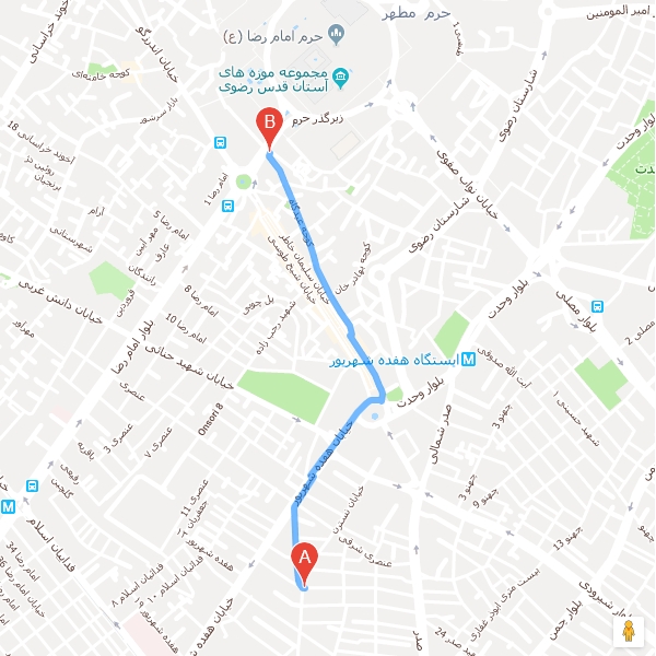 تصویر نقشه هتل آپارتمان ملل مشهد