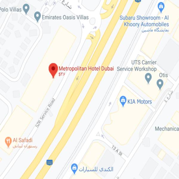 نقشه هتل متروپلیتن دبی