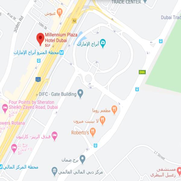 تصویر نقشه هتل میلینیوم پلازا دبی