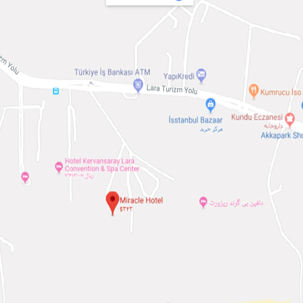 نقشه هتل میراکل ریزورت آنتالیا