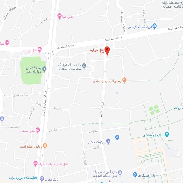 نقشه هتل مروارید اصفهان