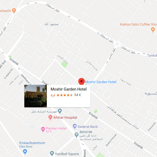 نقشه هتل مشیرالممالک یزد