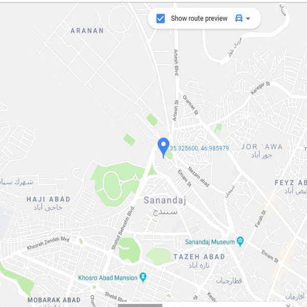 نقشه هتل مجتمع اقامتی مظفری سنندج