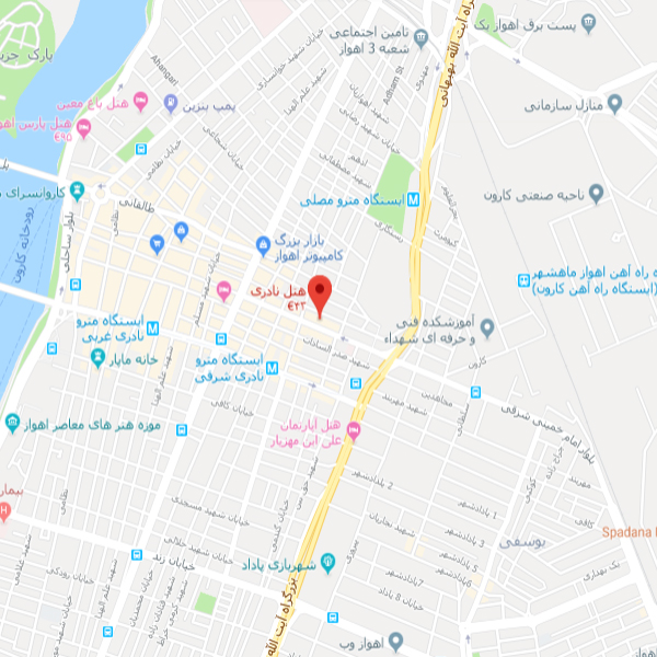 نقشه هتل نادری اهواز
