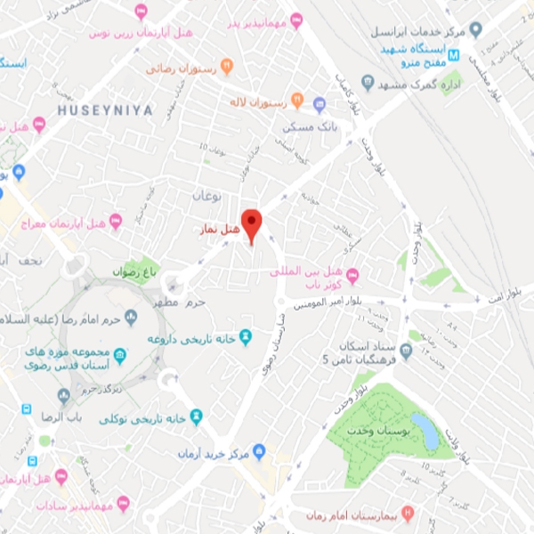 نقشه هتل نماز مشهد