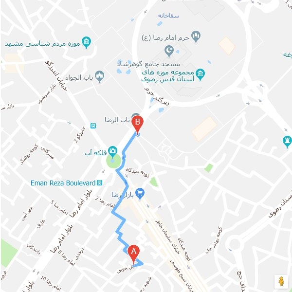 نقشه هتل نسیم مشهد