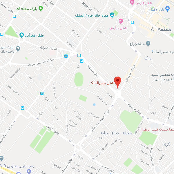 نقشه هتل نصیر الملک شیراز