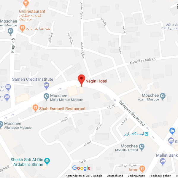 نقشه هتل نگین اردبیل