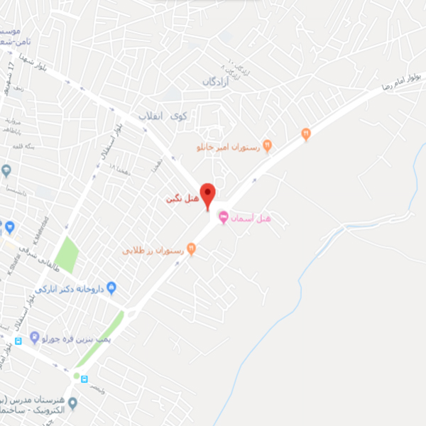 نقشه هتل نگین بجنورد
