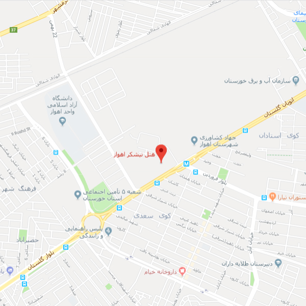 نقشه هتل نیشکر اهواز