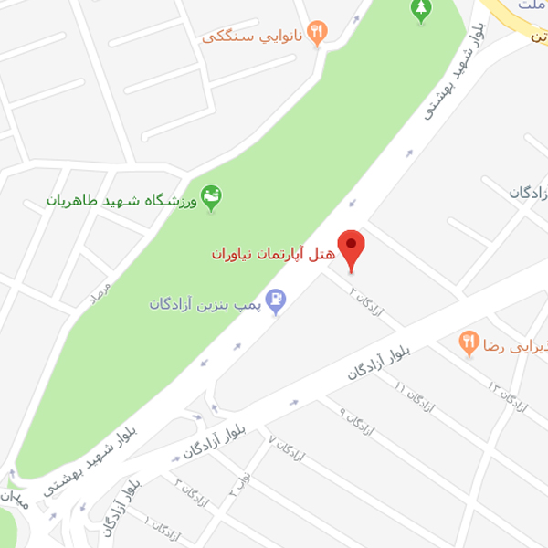 نقشه هتل آپارتمان نیاوران قم