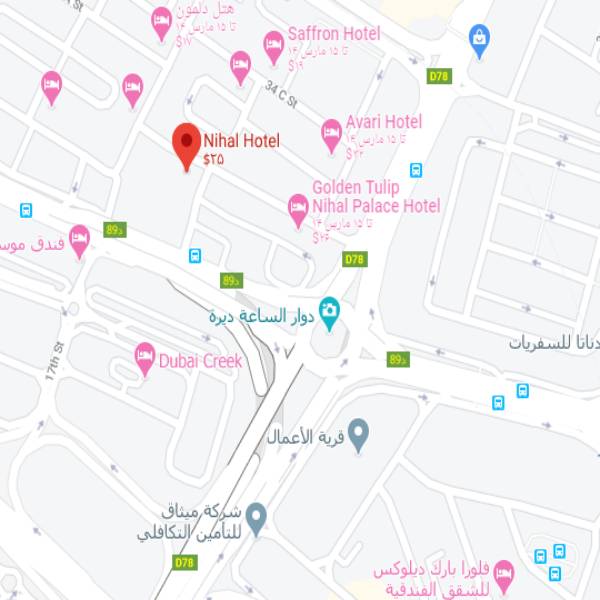 نقشه هتل نیهال دبی