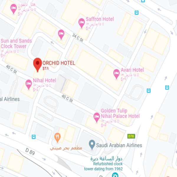 نقشه هتل ارکید دبی