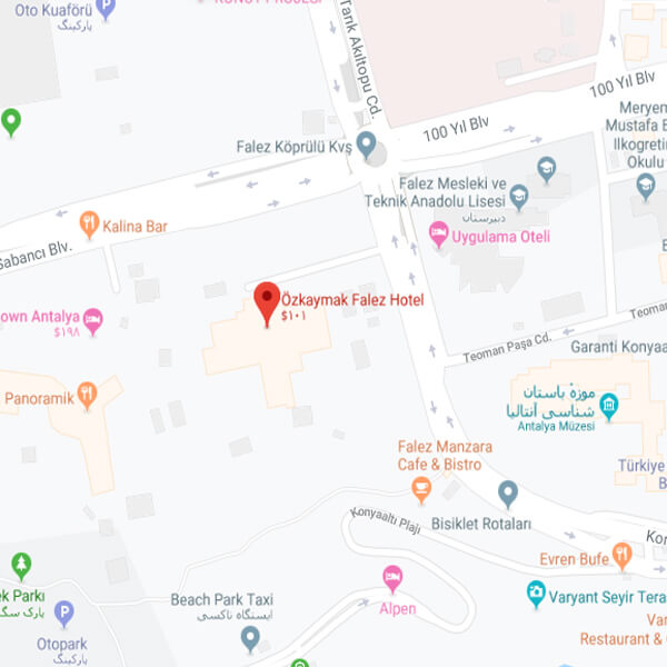 نقشه هتل ازکایماک فالز آنتالیا