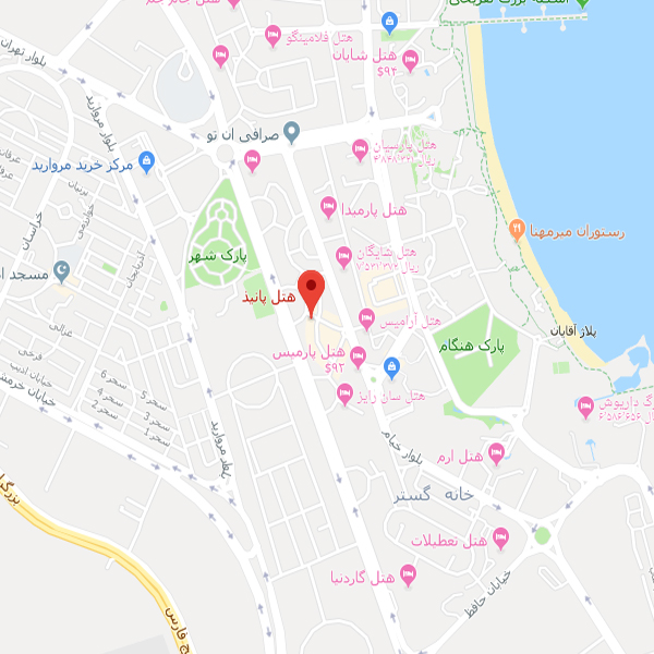 نقشه هتل پانیذ کیش