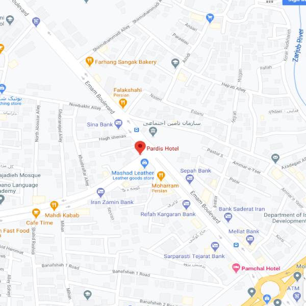 نقشه هتل پردیس رشت