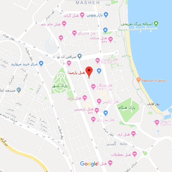 تصویر نقشه هتل پارمیدا کیش
