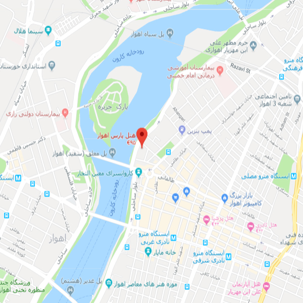نقشه هتل پارس اهواز