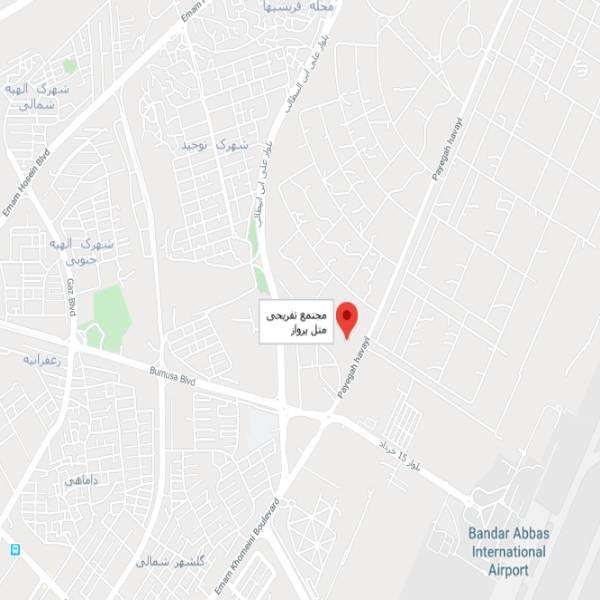 نقشه هتل پرواز بندر عباس
