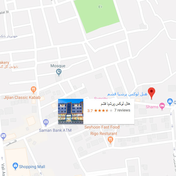 نقشه هتل لوکس پرشیا قشم