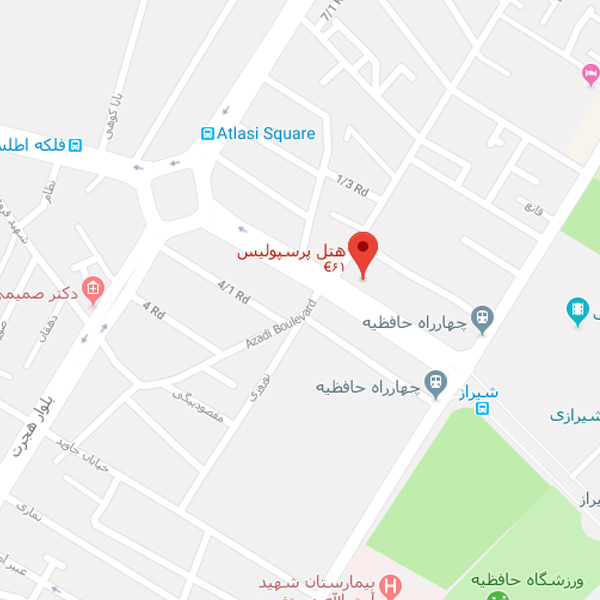 تصویر نقشه هتل پرسپولیس شیراز