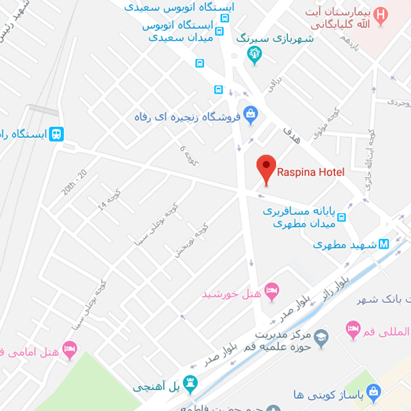 نقشه هتل راسپینا قم