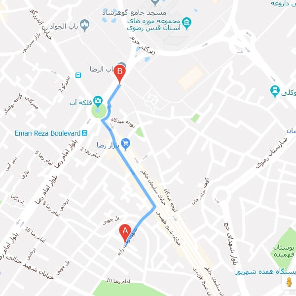 تصویر نقشه هتل رفاه مشهد