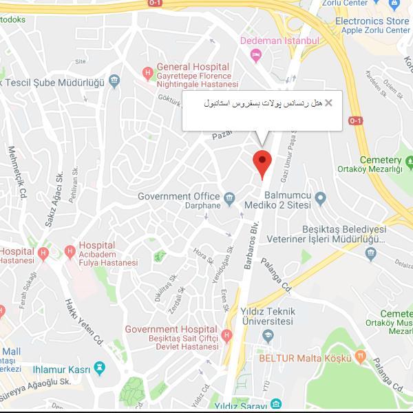 تصویر نقشه هتل رنسانس پولات بوسفروس استانبول