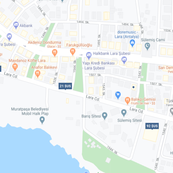 نقشه هتل ریزورت و اسپا آنتالیا