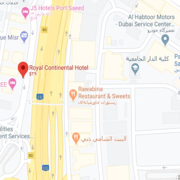 نقشه هتل رویال کانتیننتال دبی