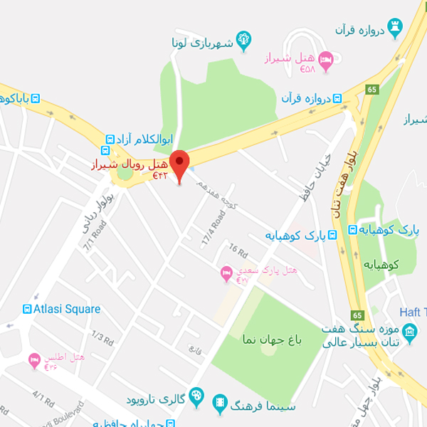 نقشه هتل رویال شیراز
