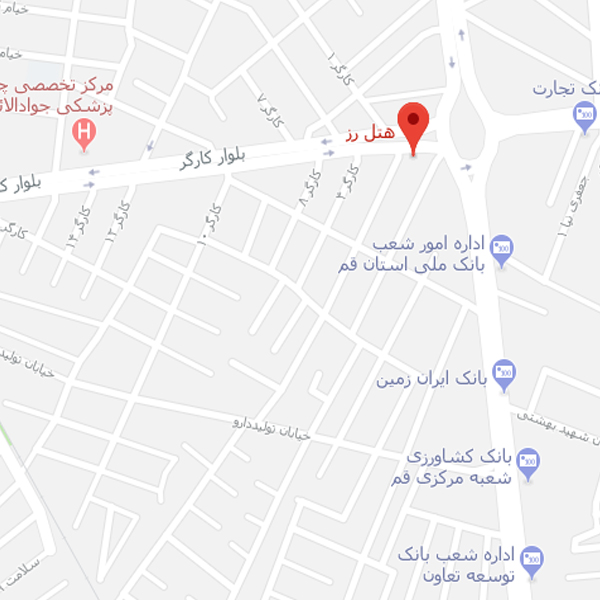 تصویر نقشه هتل رز قم
