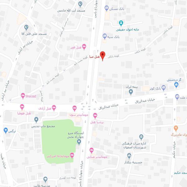 نقشه هتل صبا اصفهان